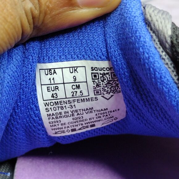 Saucony Cohesion 16 Running Sneakers Womens Sz 11 Gravel Grape White Performance - Picture 8 of 8